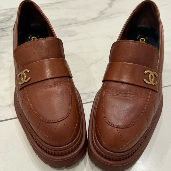 Chanel light brown loafers size 10.5 B - Picture 1 of 10